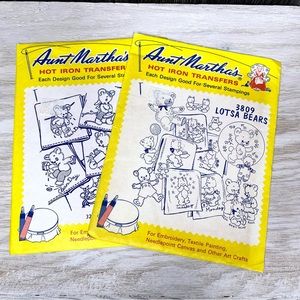 Aunt Martha's Hot Iron Transfers. #3809 Lotsa Bears & #3243 Bruno The Bear